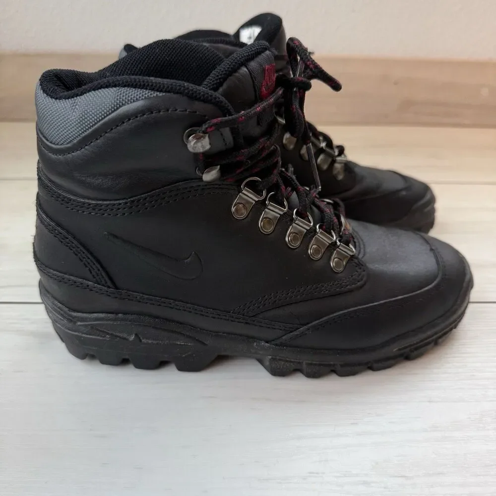 1995 NIKE AIR ACG Hiking Camping Outdoors Black Leather Boots Women’s 7 EU 38